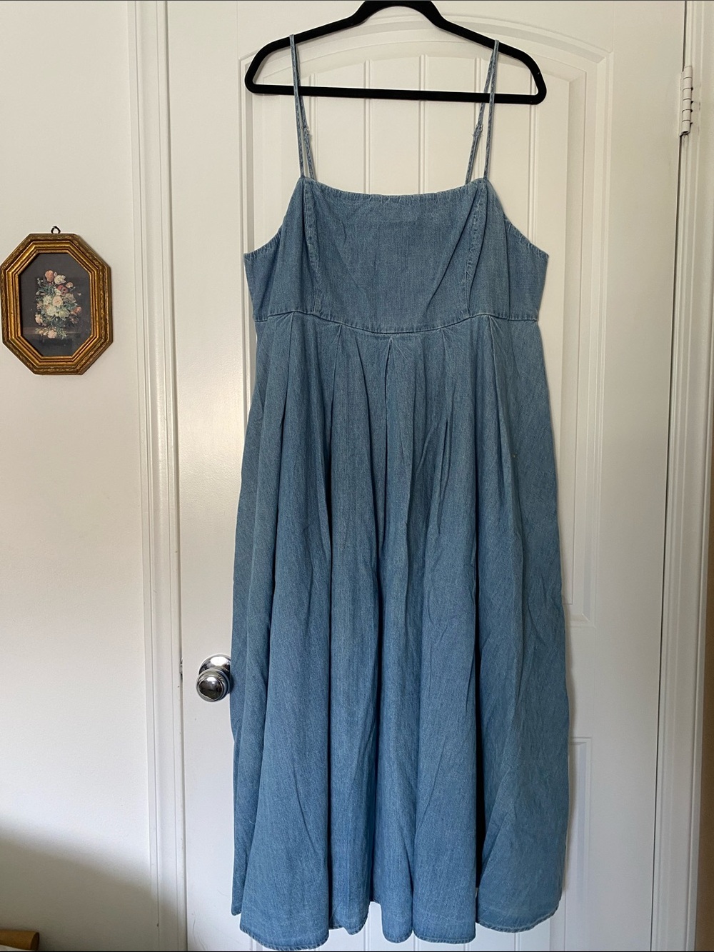 Flying Tomato Plus Medium Blue Denim Sundress with Spaghetti Straps
